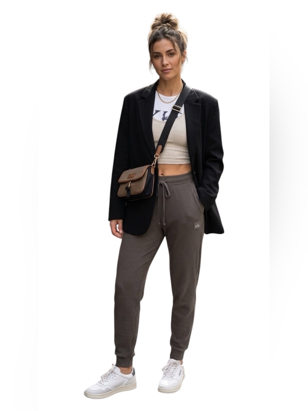 ALO Yoga Muse Ribbed Drawstring Joggers Sweatpants casual L stretch Women’s